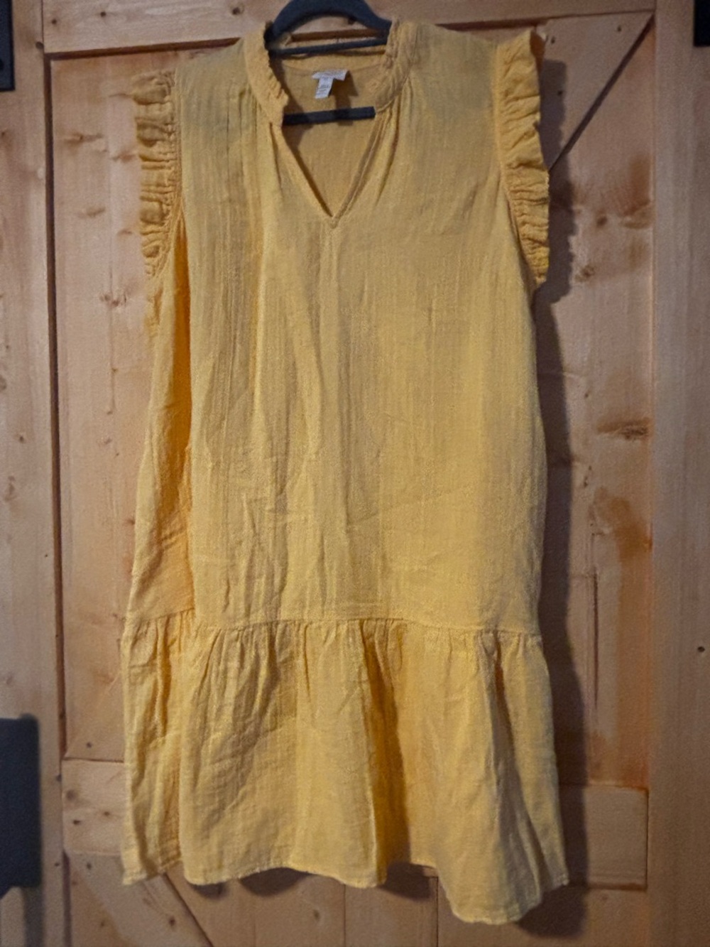 NWT St. John’s Bay Yellow Gauze Ruffle Dress - XL - "Fun In The Sun"